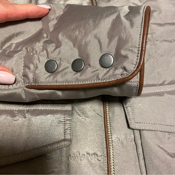 Eddie Bauer Down Parka 
Size: Medium Tall
Color: Champagne, metallic taupe - Picture 9 of 14